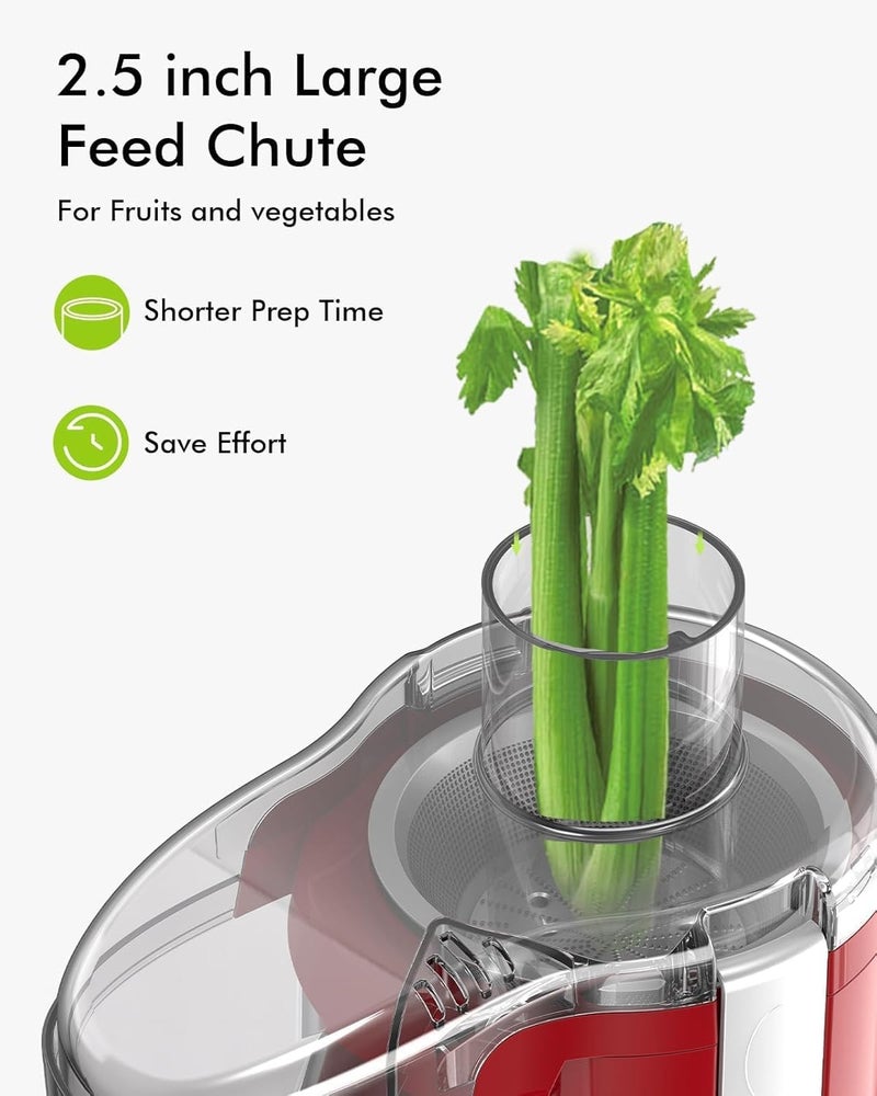 SIFENE Compact Centrifugal Juicer Machine - 2.5" Wide Chute, Easy to Use, BPA-Free - Image 2